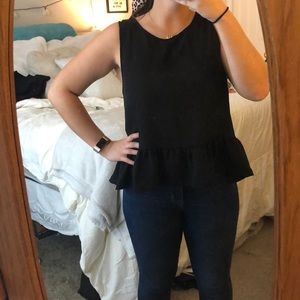 Black ruffle tank top